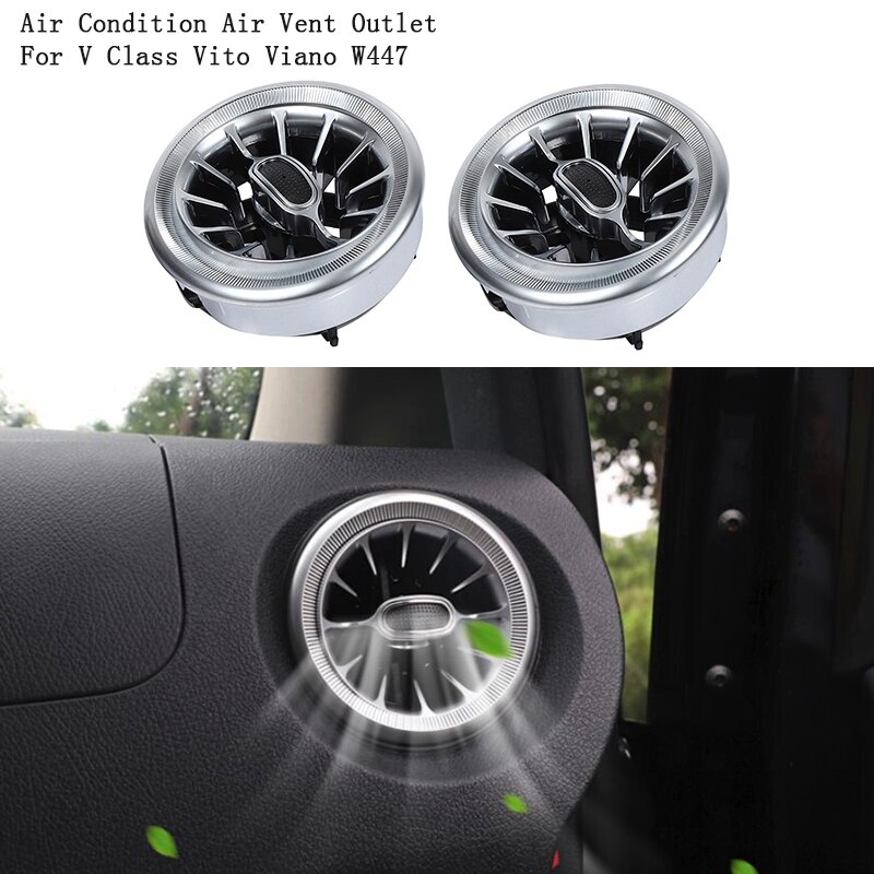 2 stk bil foran dashbord ac air condition luftventil utløp trim for mercedes benz v klasse vito viano  w447: Default Title