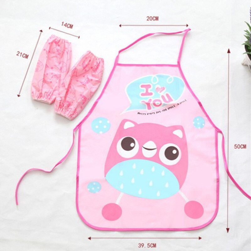 Newborn Baby Waterproof Apron Oversleeves Set Children Gown for Painting Kids Sleeveless Small Bib Apron for Kitchen Accessories
