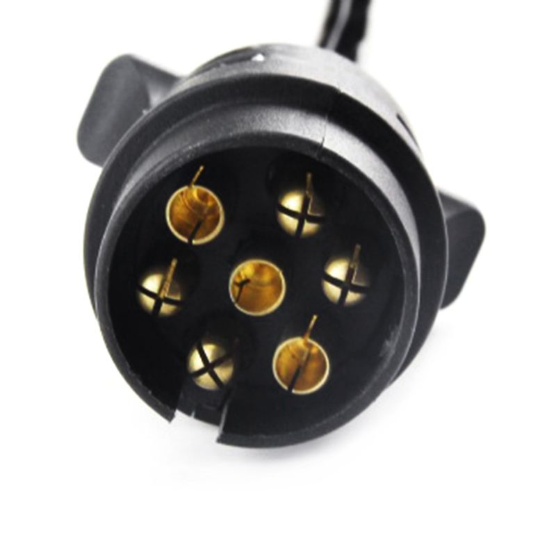 Conector de clavija de plástico para coche, 12V, 7 vías, redondo, estándar europeo, 7 enchufe con pines, enchufes para remolques RVs E7CA