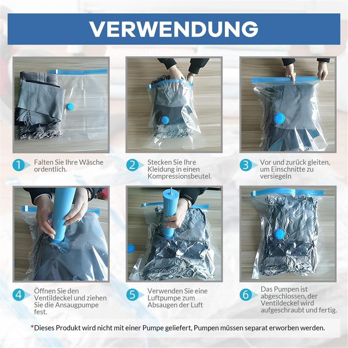 Stofzuigerzakken voor kleding - 10 stuks 40 x 30 cm Herbruikbare opbergzakken Stofzuigerzakken met afdichting en ruimtebesparende reistassen