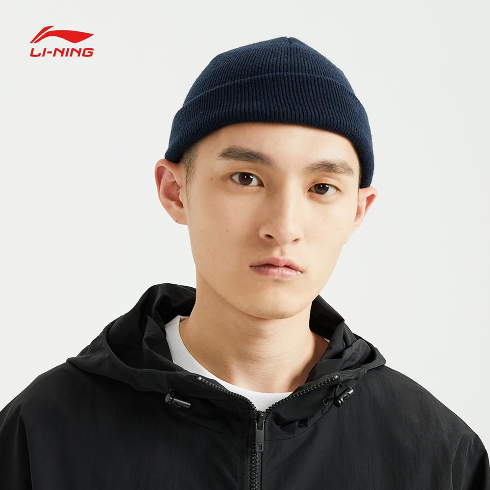 Li-ning-gorro de punto de tendencia Unisex, 100% antiestática de 21cm, forro acrílico, gorros deportivos cómodos, AMZQ054