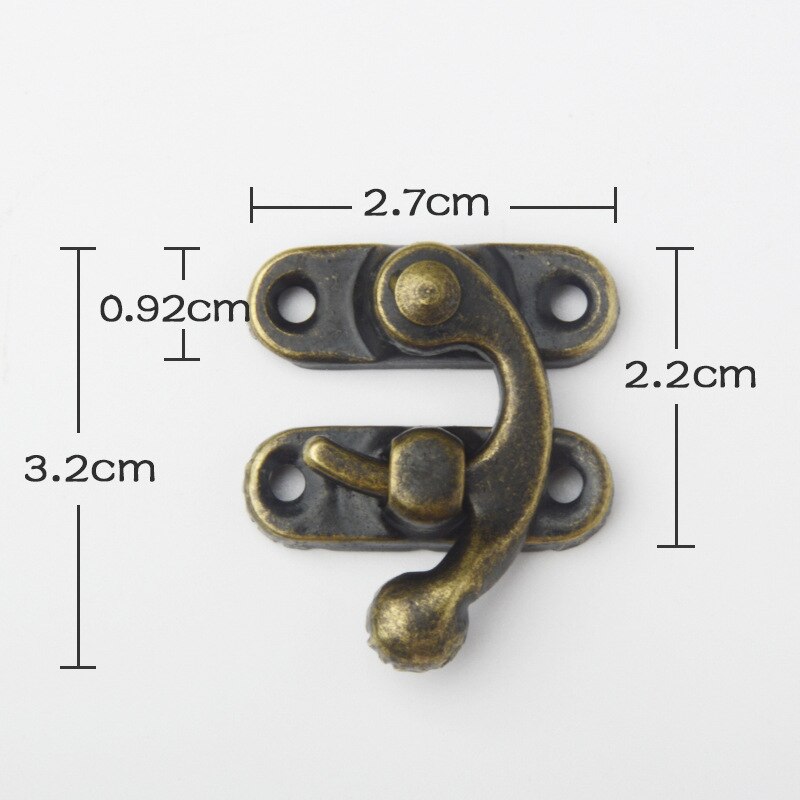 2 Teile/los Mini Eisen Solide Bronze- Antike Rechts verriegeln Haken Haspe Horn Schloss Holz Schmuck Kasten verriegeln Haken Verschluss Dekoration