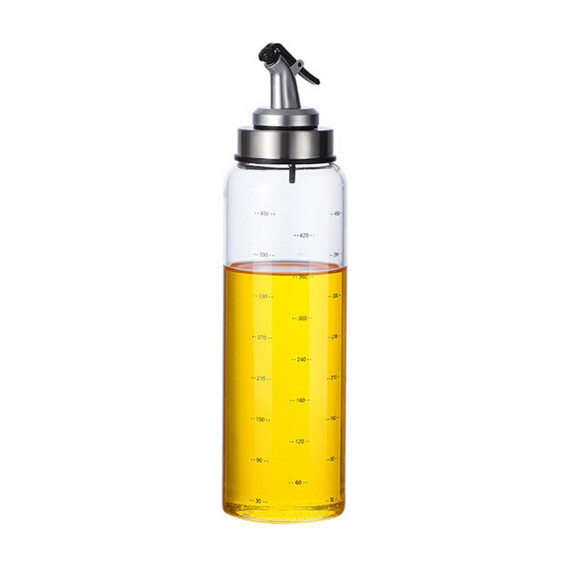 Oliedispenser glas olivenolie eddike flaske husstand lækagesikker sojasovs flaske olieudløb tud køkken tilbehør 200/300/500ml: 500ml