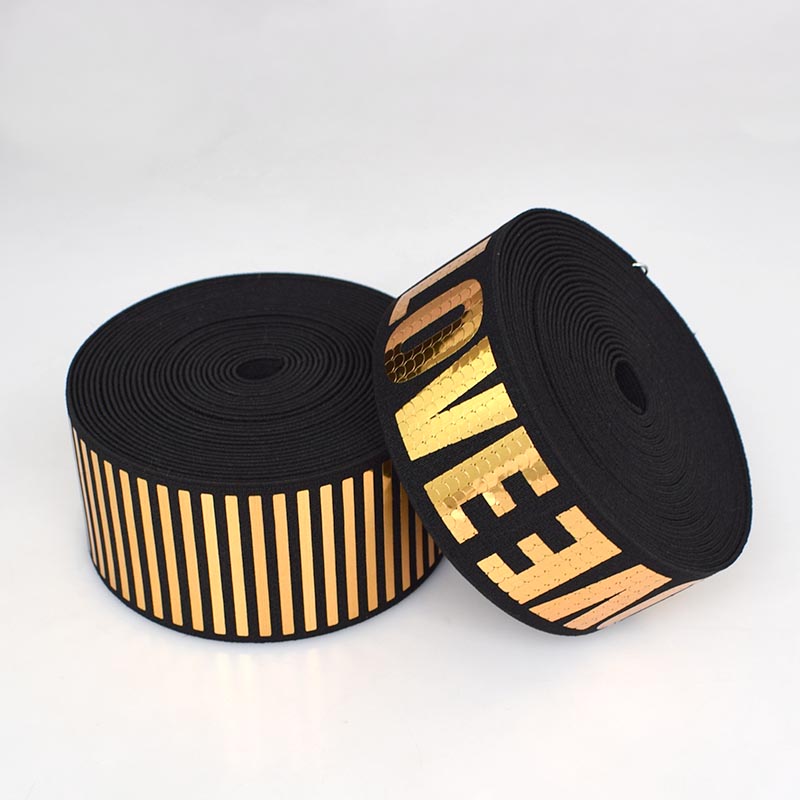 Goud Pailletten Elastische Band Kledingstuk Broek Reflecterende Stretch Elastische Omboordsels Linten Zachte Riemspanning Rubberen Band