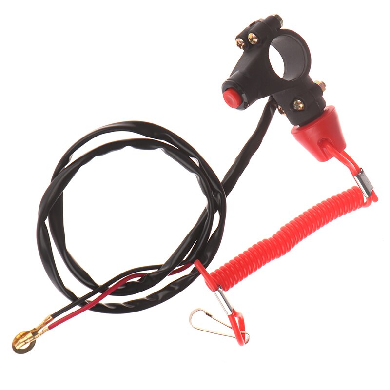 Cordón de seguridad para motocicleta, interruptor de motor de parada de emergencia, Dirt Bike botón pulsador para Mini, ATV, Quad, 1 ud.