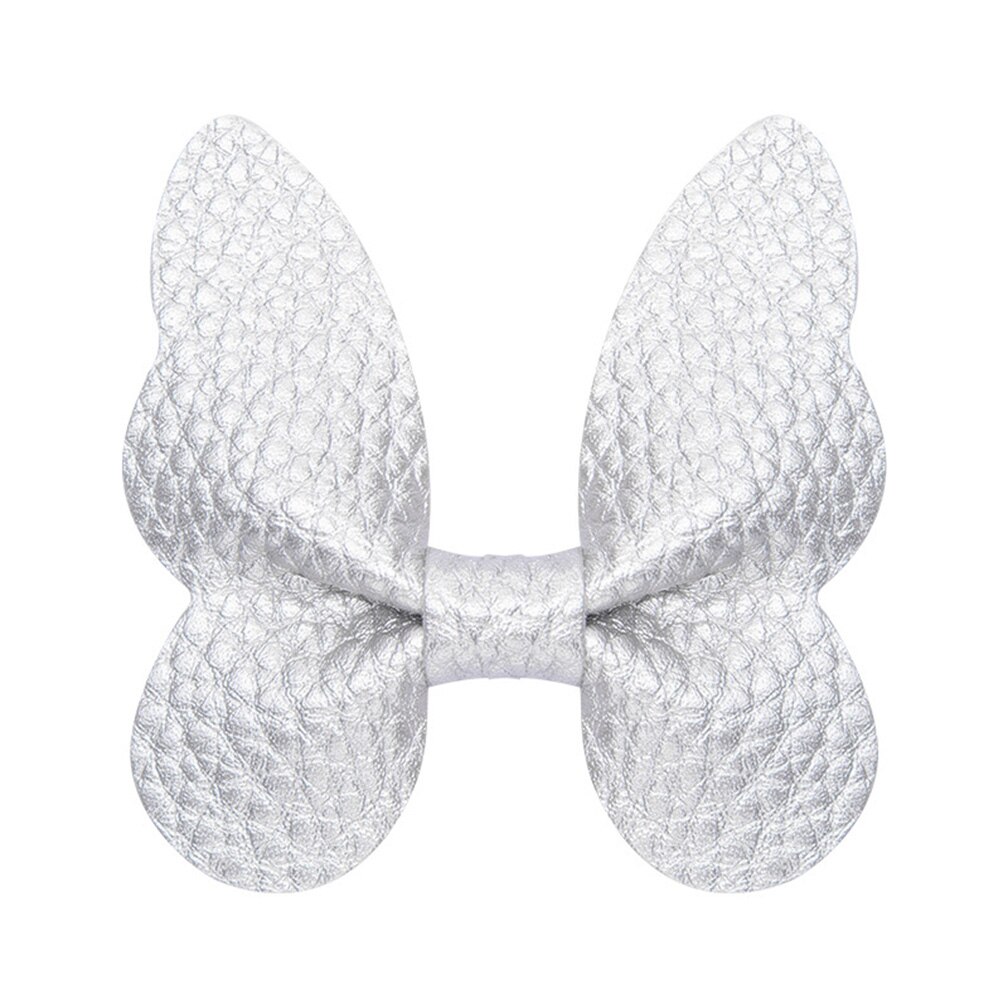 Pinces à cheveux mignonnes pour bébé, épingles à cheveux en forme de nœud papillon, accessoires pour cheveux: Argent-a