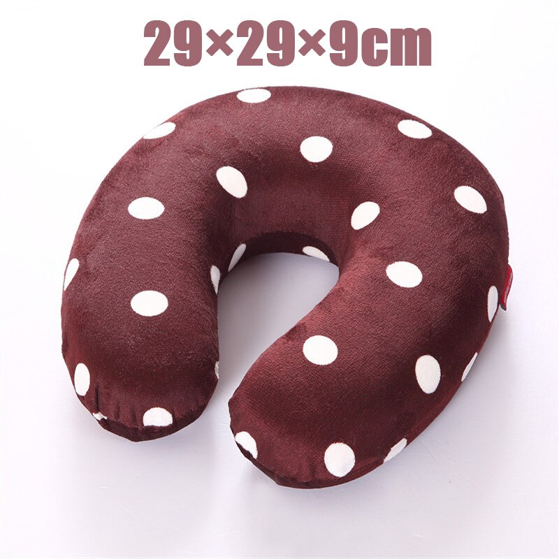 U form latex minne skum resekudde ortopedisk hals kontor / massage / resekuddar almohada anti-ronquido med sammet rock: Kaffe