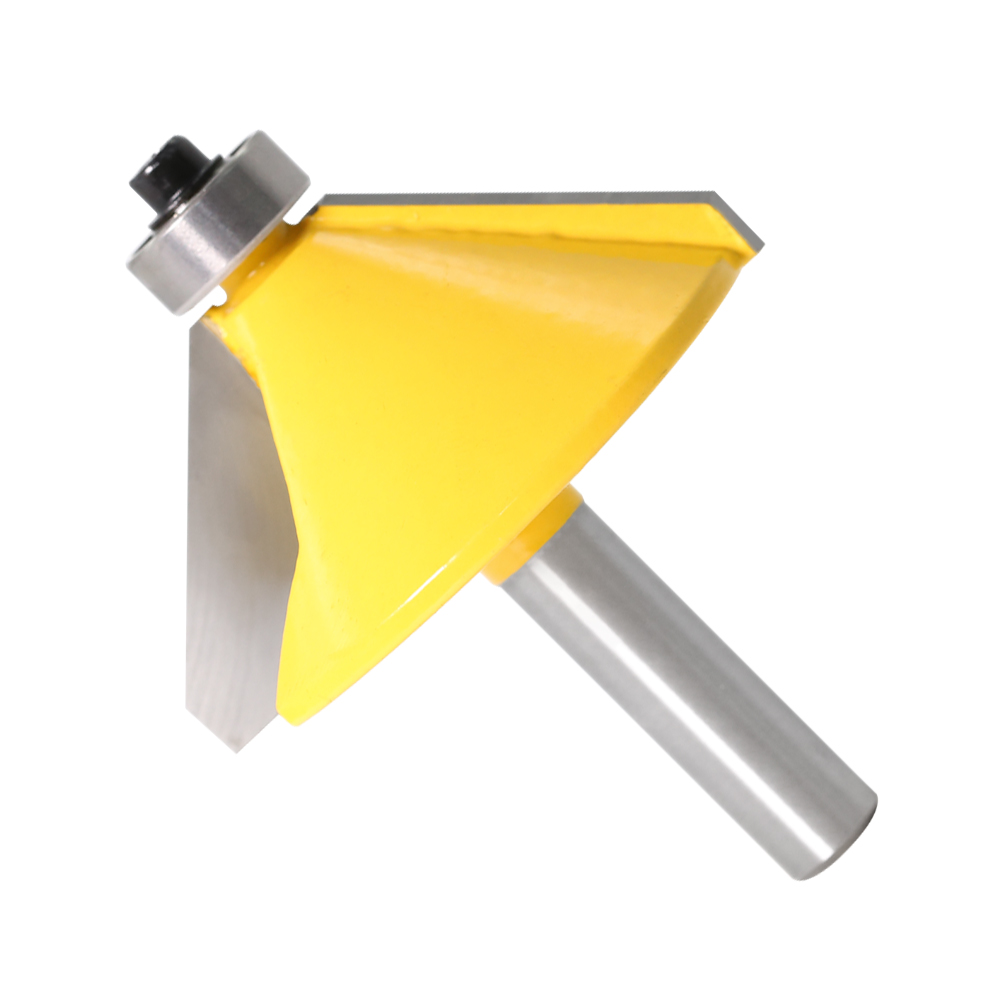 1pc 8mm Shank Large 45 Degree Chamfer & Bevel Edging Router Bit Wood Cutting Tool woodworking router bits