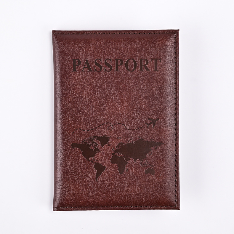 Porta pasaporte de PU colorido, fundas para pasaporte, funda protectora para pasaporte de viaje, tarjetero de identificación, accesorios de viaje: Caqui