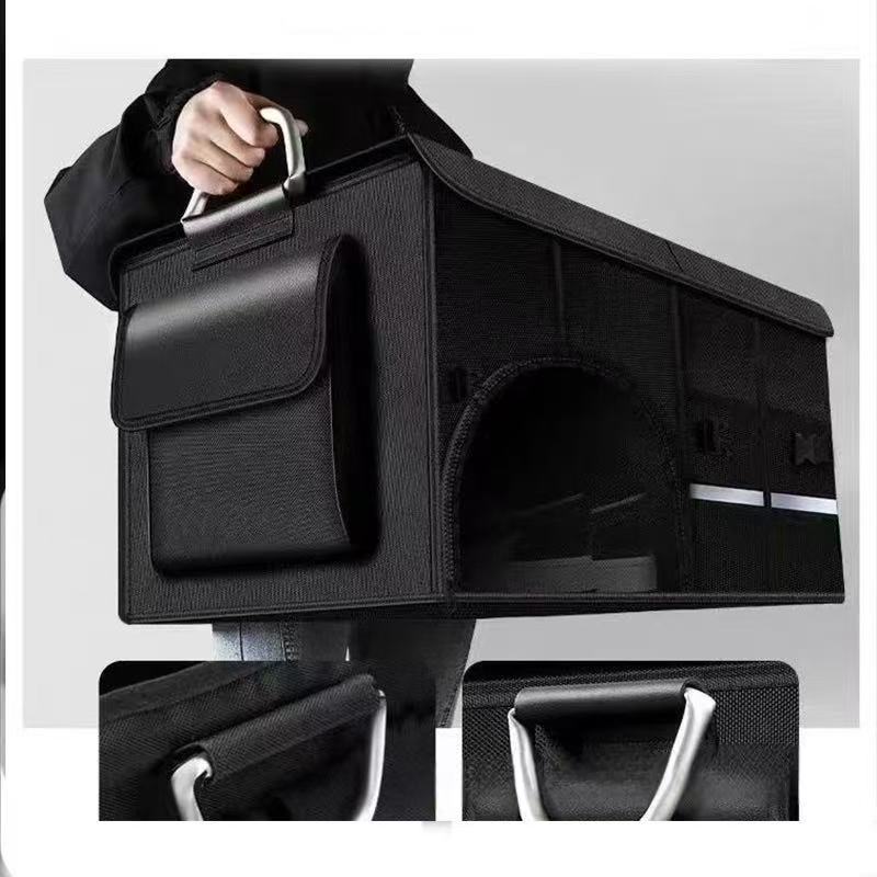 Car trunk foldable luggage storage box waterproof Oxford cloth 112L large capacity camping/fishing car storage box for easy carr