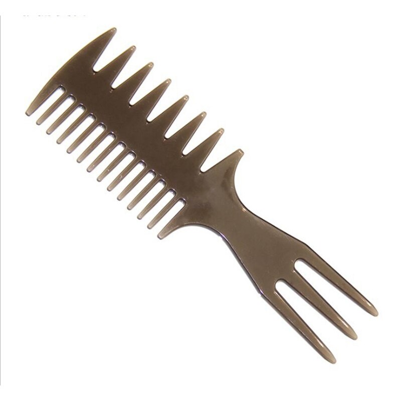 1 pièces poignée poignée grande dent démêlant cheveux bouclés peigne tête arrière style barbe huile peigne hommes coiffure Large dents peigne: Gray 03