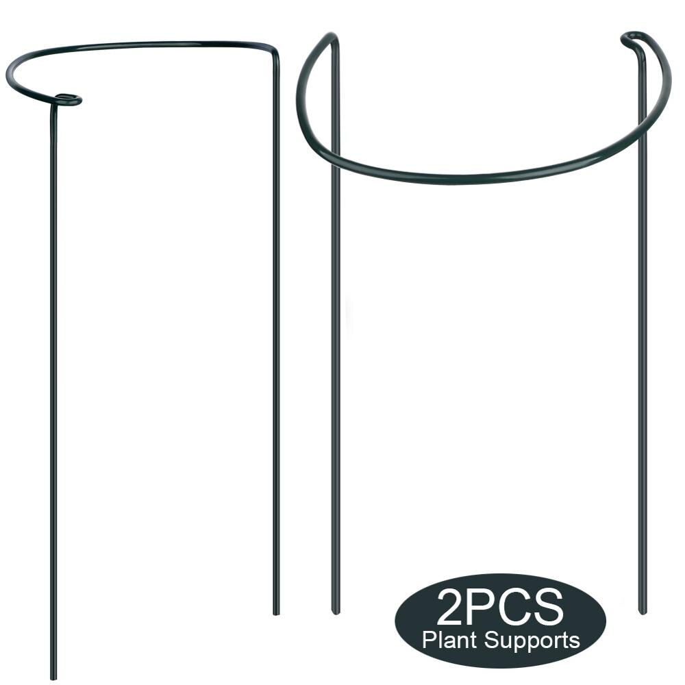 2pcs Half Round Plant Support Ring Garden Tool Solid Steel Rust Semi-Circular Plant Border Support Wire Hoop Plant Support Frame