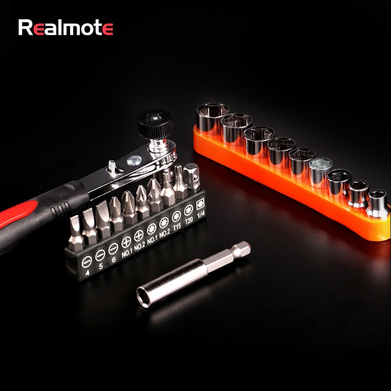 20pcs Universal Adjustable Torque Wrench Hexagonal Key Wrench Screwdriver Set Ratchet Socket Spanner Extension Bar Hand Tool