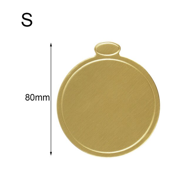 Pack von 100 Runde Kuchen Bretter Dekorative Einweg Kuchen Pizza Kreis Karton Kuchen Karton Kuchen Papier Bretter: golden 8cm
