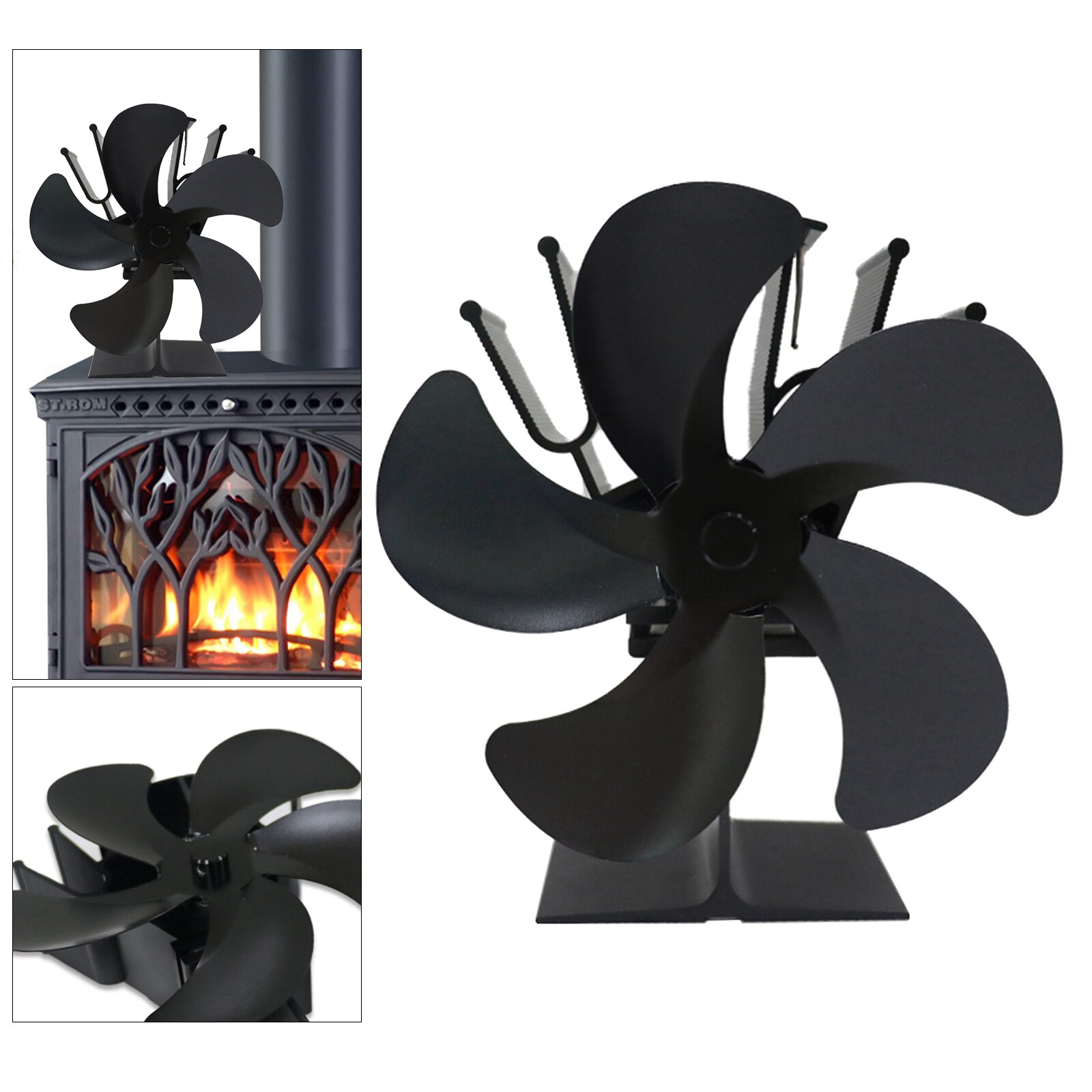 Effective Circulation Stove Fan for Wood Stove/Fireplace/Gas/Pellets/Wood