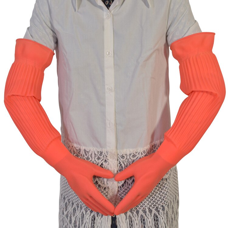 Gants en caoutchouc allongés très longs, étanches, bol, 45/55cm, pour la vaisselle, gants en latex, gants pour le lavage de voiture et faire le ménage