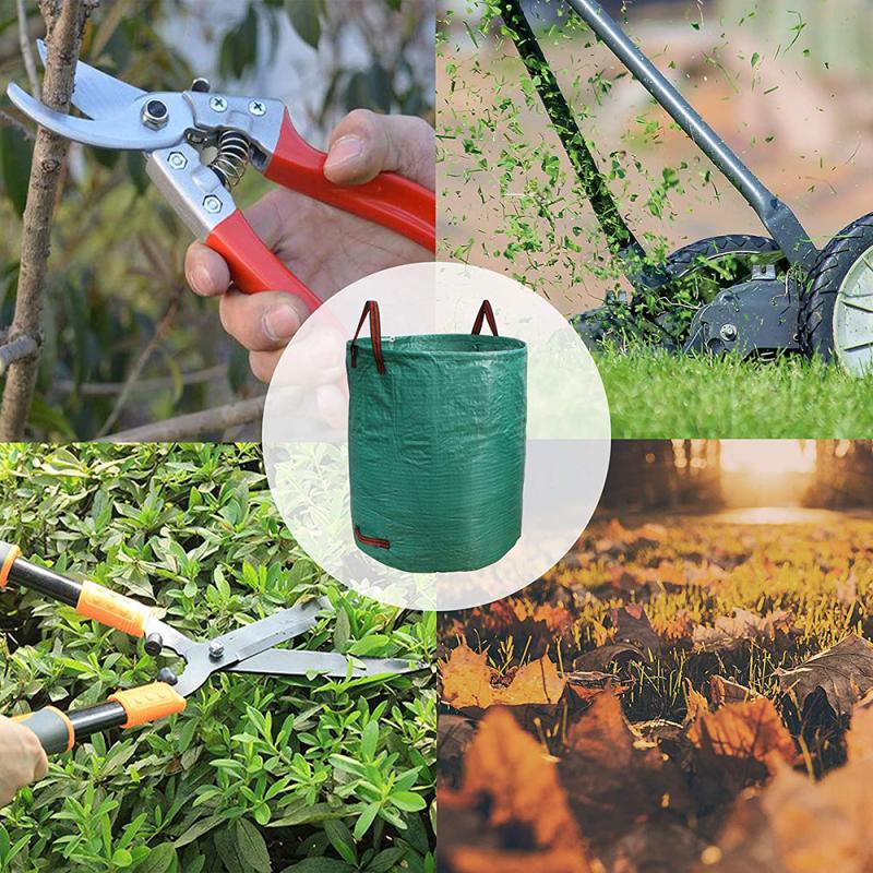 280L PE Falling Leaf Bag Yard Waste Bins Coated Polypropylene Woven Fabric Foldable Garden Waste Bags Garden Supplies HWC
