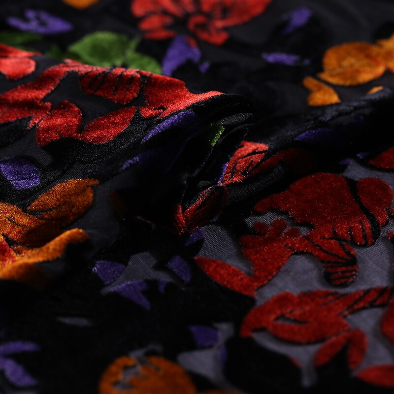 Ihåligt siden sammet tyg drapera utbränd sammet tyg andas kläder cheongsam klänning siden tyg siden tyg