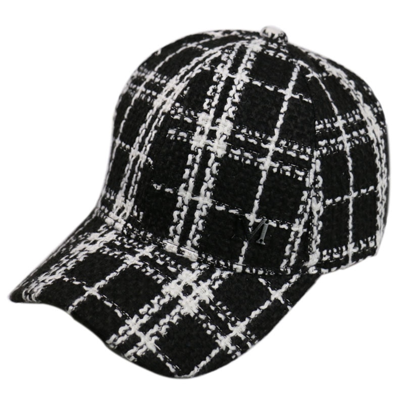 HUOBAO Black White Lattice Baseball Cap Newsboy Caps Visor Caps For Women Gorras Female Snapback Tweed Casual Hat