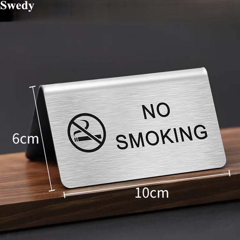 Stainless Steel No Smoking Table Sign Double Sided Wedding Table Number Stand Metal Sign Reserved Seating Signs Stand: plum