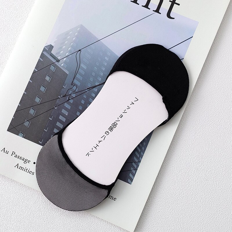 10 paar No Show-bootsokken voor heren, antislip siliconen grip