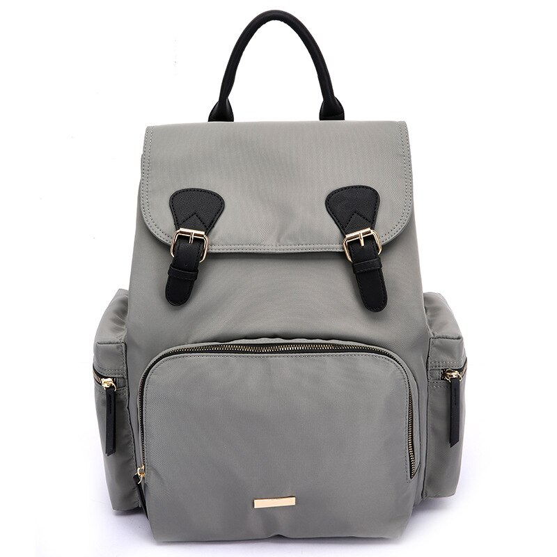 Llegadas estilo Multi-funcional de la mochila de de gran capacidad bolso de mochila impermeable mamá: Light Gray