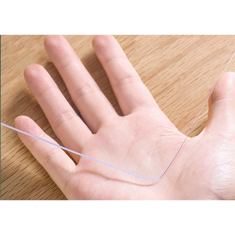 PVC-Tischmatte, Glas, weicher Stoff, Tischdecke, transparent, D' wasserdichte Teppiche und Teppiche für Zuhause, Wohnzimmer, Tischdecke 1,0 mm: Weiß / 50*100 cm