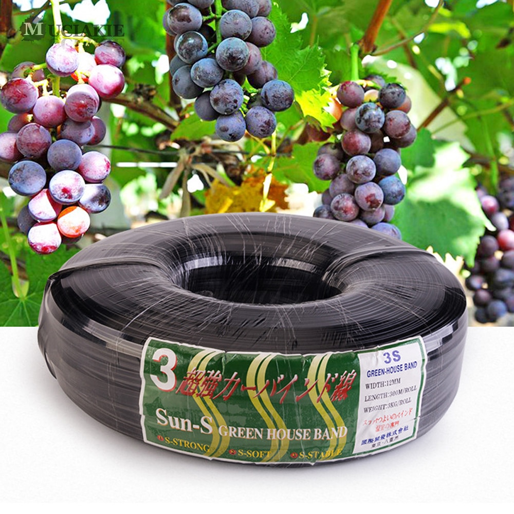 50M Plastic Steel Wire Film Band Film Tension Rope Fasten Band for Vegetables Greenhouse Agricultural Climbing Vine Holder