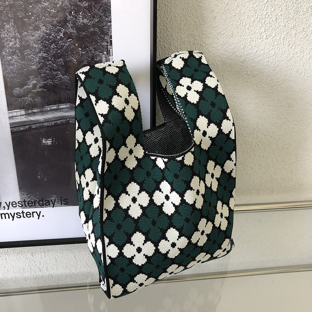 Mode Breien Pols Tas Vrouwen Handtas Handgemaakte Touw Geweven Clutch Purse Tote Shopper Tassen Voor Vrouwen 2022 Vrouwelijke: 1