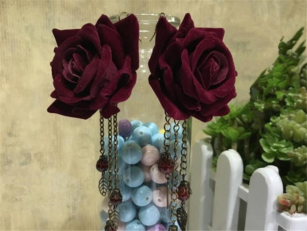 Boucles d'oreilles Lolita fleur Rose gothique fait à la main, joli gland décontracté élégance rétro, boucles d'oreilles B770: earring