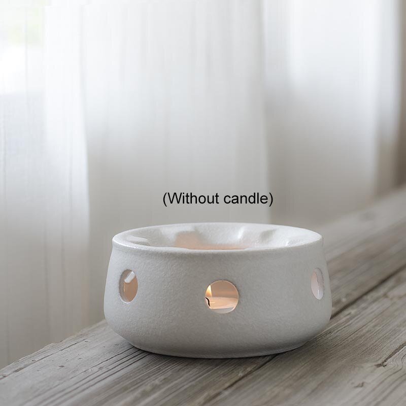 Styl japońnarty czarny Zen gruba ceramika dzbanek na herbatę cieplej podstawa ceramiczny świecznik podstawa izolacyjna podgrzewacz robić mleka akcesoria: biały