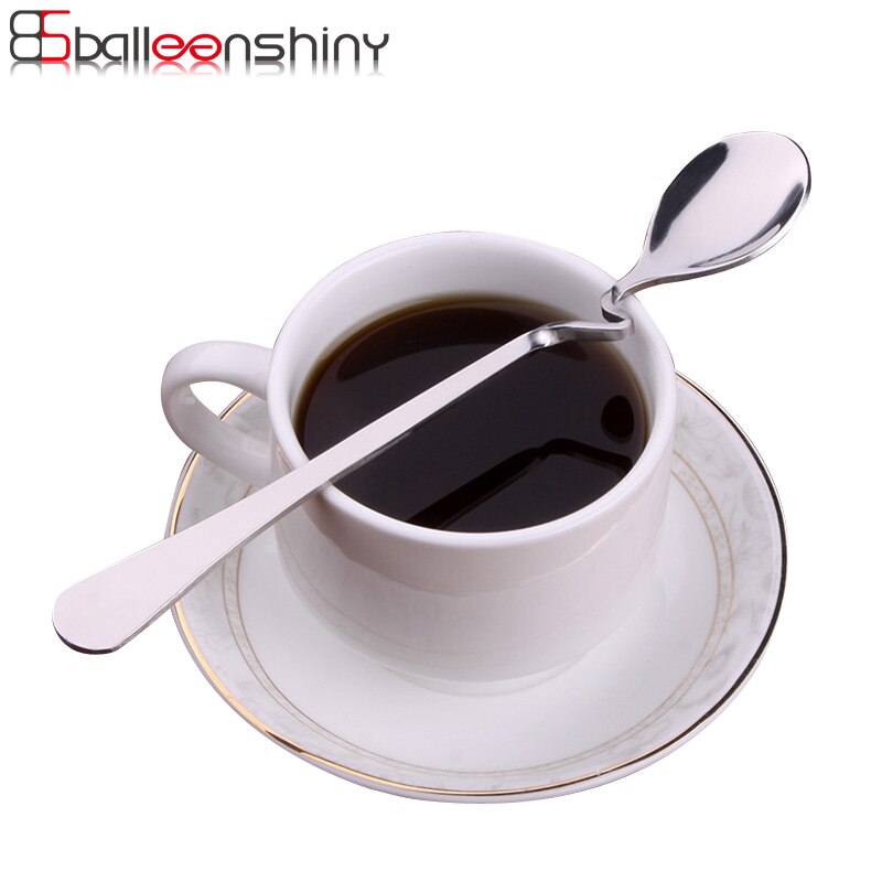 BalleenShiny-cucharas de mango largo y suspensión de acero inoxidable, cucharón de condimentos, cuchara de torsión colgante, taza de café y postre