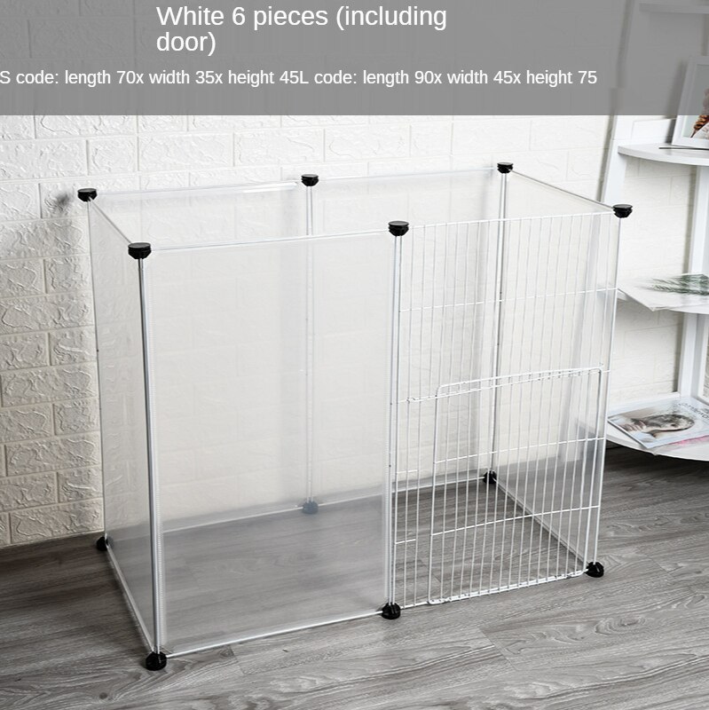 Valla de Combinación libre para perros y gatos, vallas transparentes pequeñas y de mascota mediana, tablero de aislamiento de plástico: 5 / L