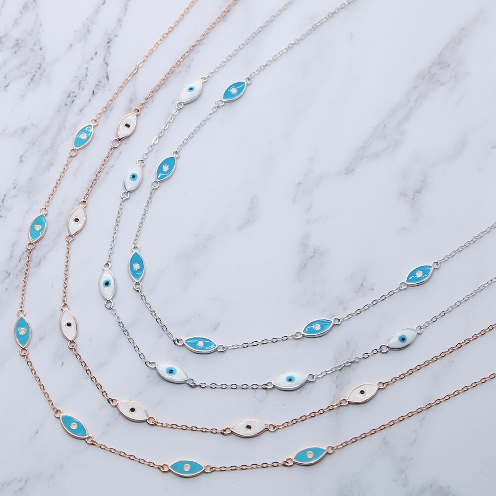 Collier ras du cou en argent Sterling 925 pour femme, bijou de mariage, Micro pavé cubique clair, porte-bonheur, turc, mauvais œil