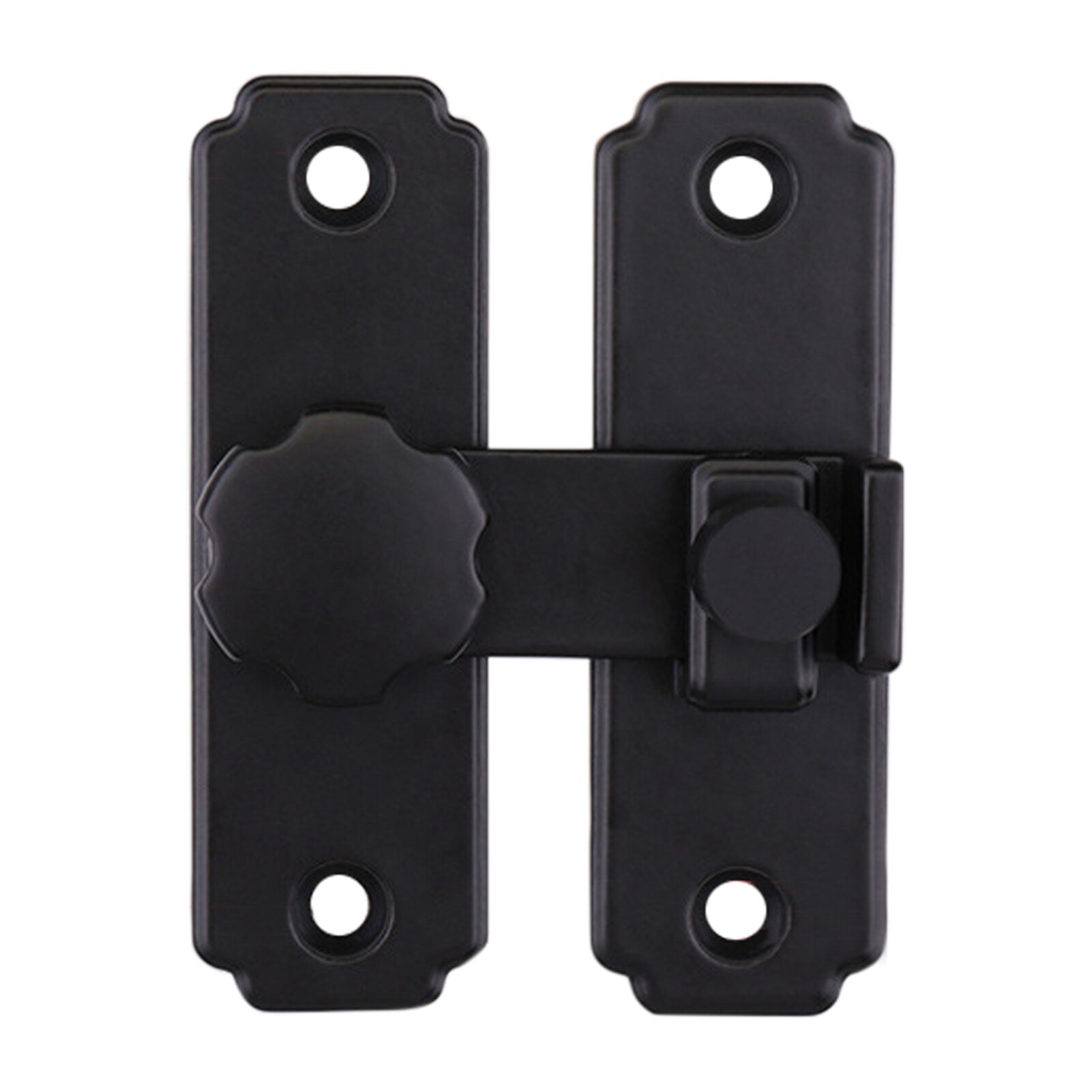 Sliding Gate Stainless Steel Bedroom Durable Black Easy Install Hardware Buckle Right Angle 90 180 Degree Hasp Barn Door Lock