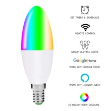 Kaars Vorm Smart Rgb Wifi Gloeilamp E27 E14 B22 Intelligente Led Lamp Dimmer Lamp Compatibel Voor Alexa Google thuis