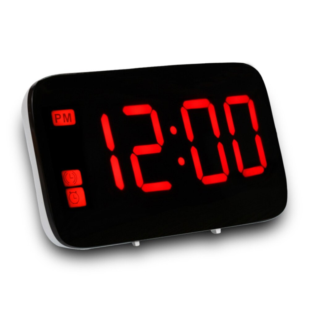 Voice-activated Alarm Clock LED Digital Display with Separate Snooze Button 12/24 Hour Setting USB Rechargeable for Travel: Red