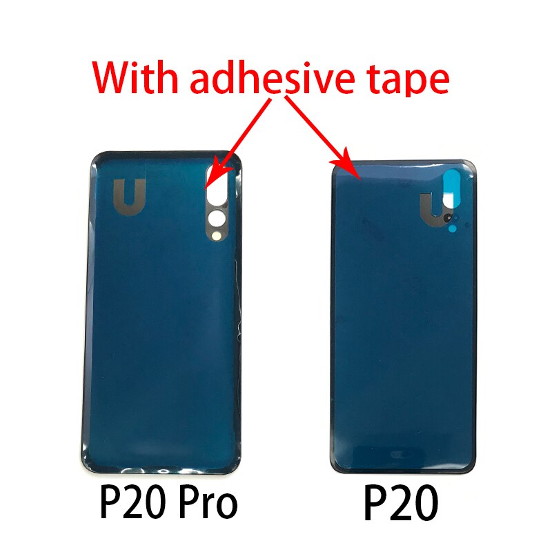 Coque arrière pour Huawei P20 / P20 Pro, couvercle de batterie, verre de remplacement avec adhésif