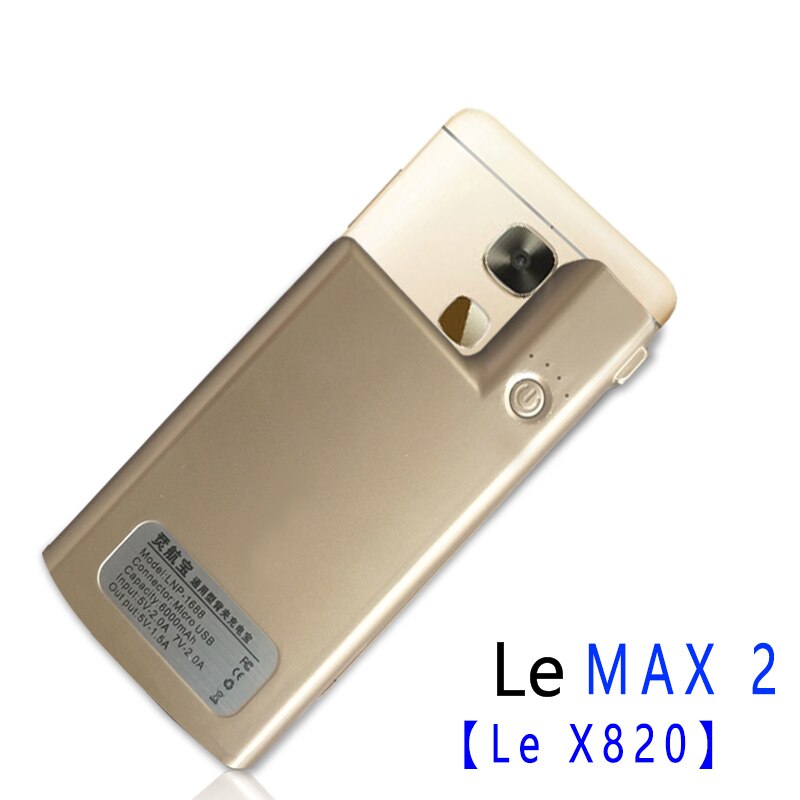 Funda con cargador de batería para Letv Leeco Le 2 Pro S3 2S, funda de carga portátil inteligente a prueba de golpes para Leeco Le Pro 3 Max 2: LeMax2-Gold