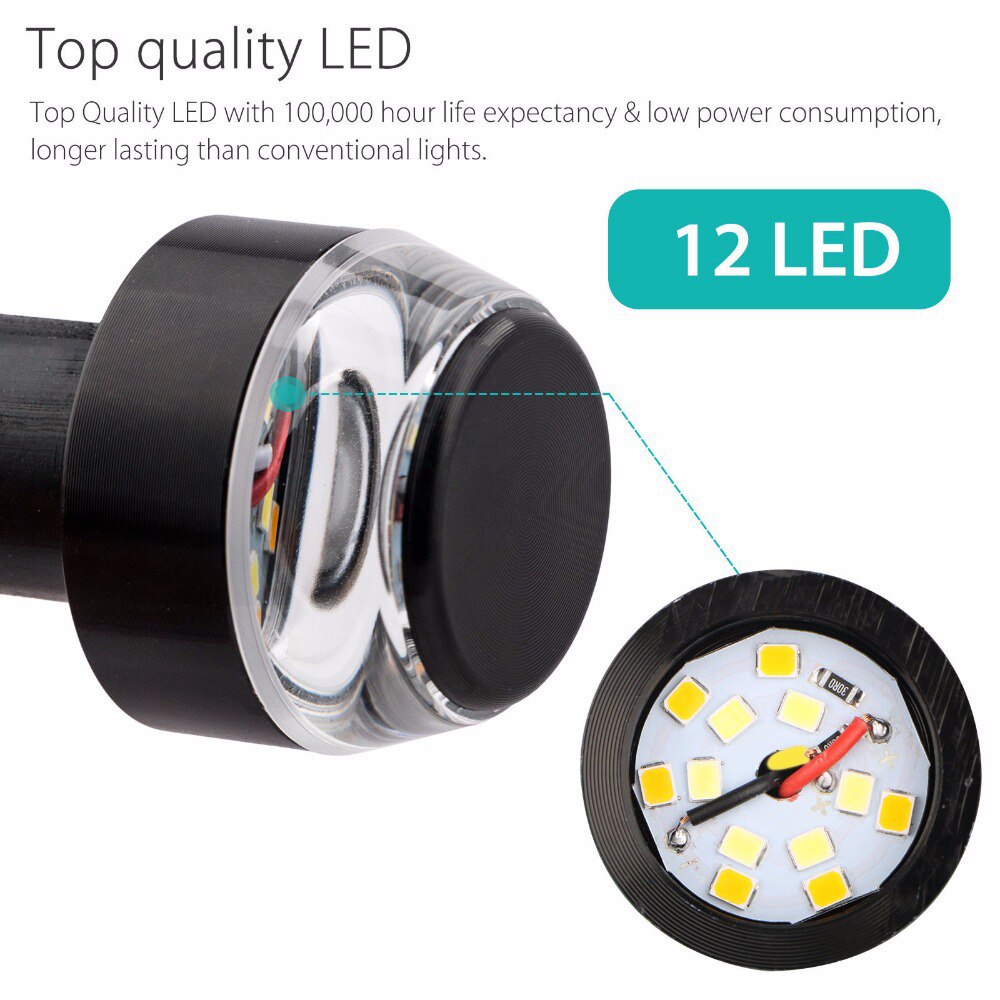2 Stuks Motorcycle Led Verlichting Geel En Wit Dubbele Licht Gemodificeerde Stuur Led Richtingaanwijzer Voor Cafe Racer