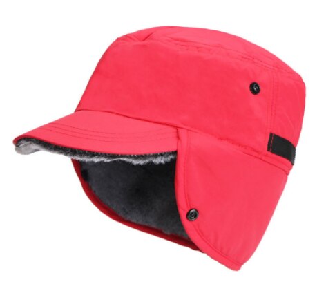 Gorra – casquette de bombardier pour homme et femme, Protection des oreilles, cyclisme, Ski, Baseball, taille ajustable, automne et hiver: Red