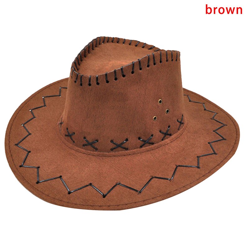 1pc Unisex Adult West Cowboy Solid Casual Hat Grassland Sunshade Cap Women Summer Beach Travel Hat Mongolian Hat: Brown