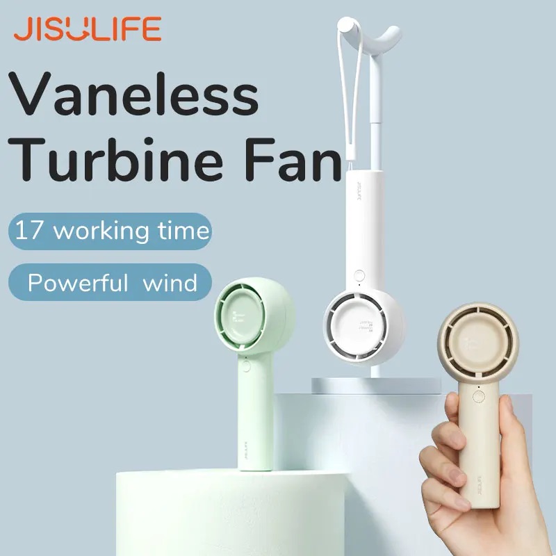 JISULIFE Mini ventilador portátil potente Trubo recargable ventiladores sin aspas ventilador de mano Personal ultrasilencioso pequeño ventilador de mano de bolsillo