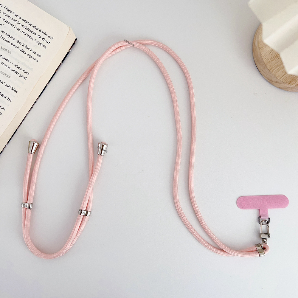 Uniwersalny regulowany pasek na smycz do telefonu wiszący sznur do telefonu komórkowego paski na szyję smycze zapobiegające zgubieniu akcesoria do telefonów komórkowych 150 cm: Różowy