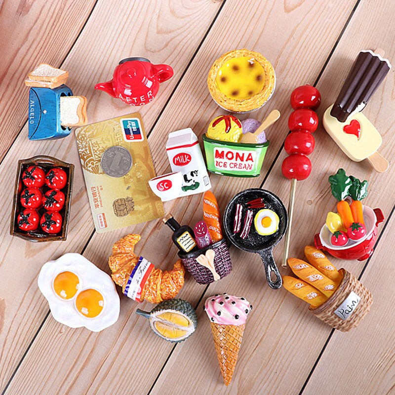 Bionische voedsel koelkast magnetische pasta melk pan ei brood tomaat koelkast plakken bericht stok magneet knop home decoratie
