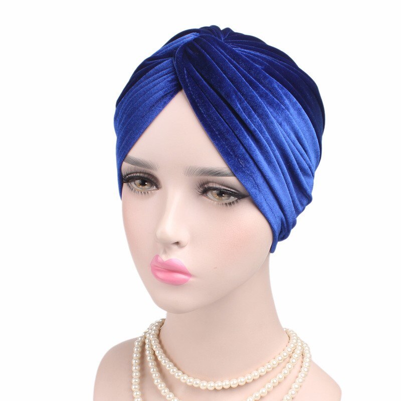Gorros de terciopelo cálido para mujer, turbante Hijab musulmán para mujer, turbante africano de India, pañuelo para la cabeza, gorros