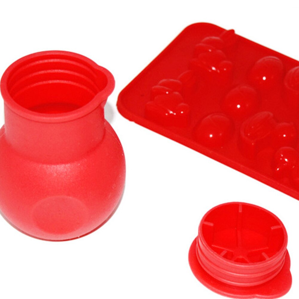 2pcs Silicone Chocolate Melting Pot Melt Butter Heat Sauce Microwave Baking Pot Baking Pouring Tool (Red and Green)