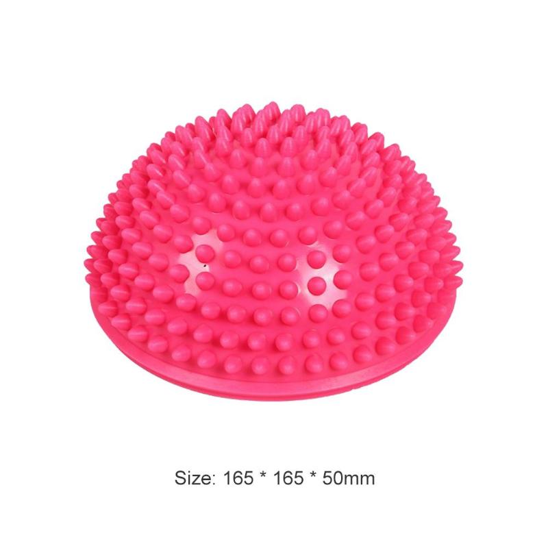 Pelota de equilibrio inflable para Yoga, pelota de media esfera para ejercicios de masaje, gimnasio, Pilates, Fitness, Fitball de goma: Pink
