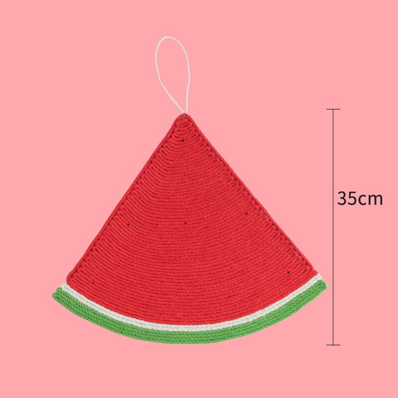 Cat Scratching Board Red Watermelon Shaped Sisal Cat Scratching Mat: B