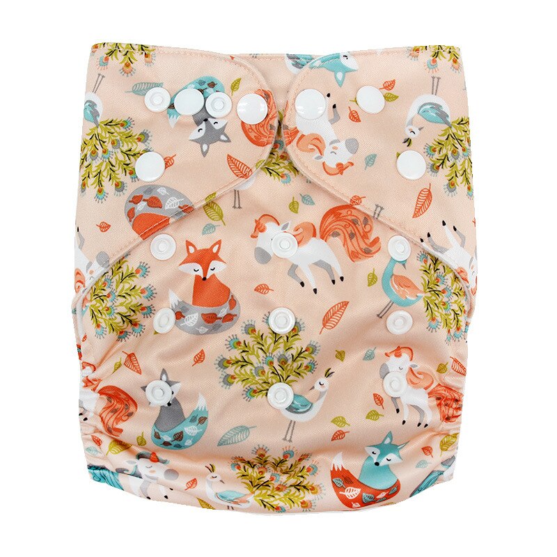 Babyvaskbar genanvendelig ægte klud lomme ble blegeomslag passer til fødsel til potte en størrelse bleindsatser: Pinkfox